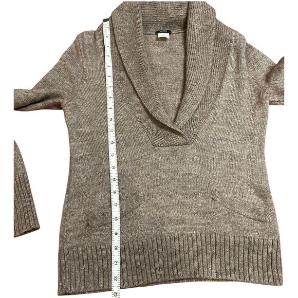 J. CREW Heather Brown Fisherman Alpaca Merino Wool Blend Sweater Women's Small - Picture 5 of 5
